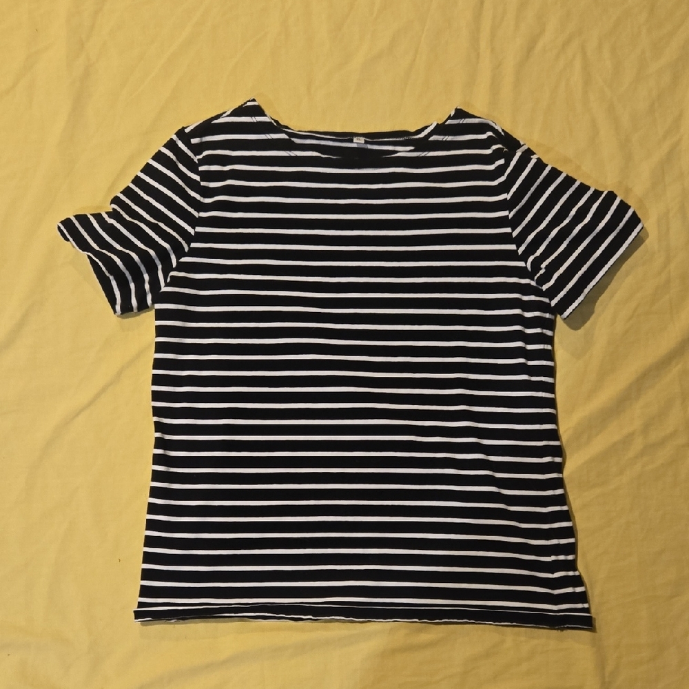 Striped Black and White Women's Top
